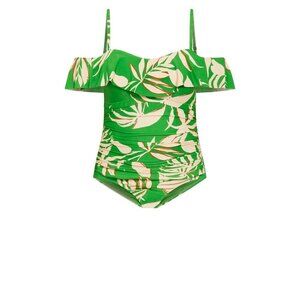 City Chic Women's Ruffle Print 1 Piece, Jade Ingrid PRT, XS